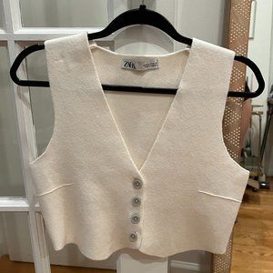 Zara White Vest M